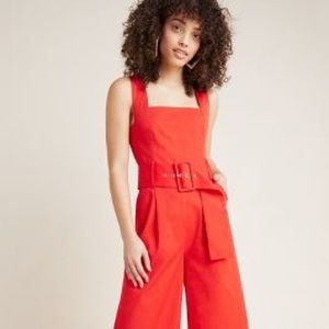 Pinafore Belted Jumpsuit